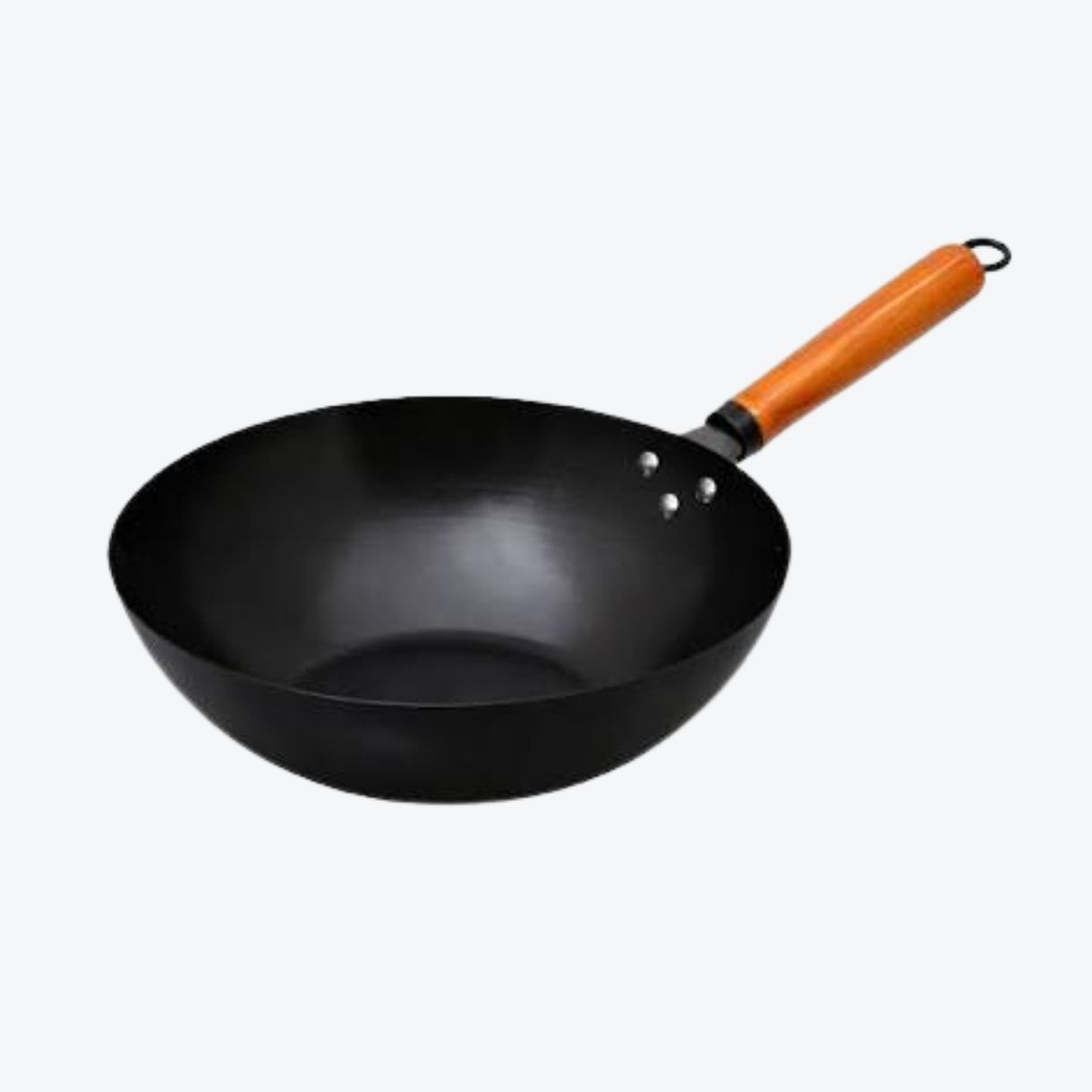 REGENT COOKWARE WOK CARBON STEEL WITH WOODEN HANDLE, 310MM DIA