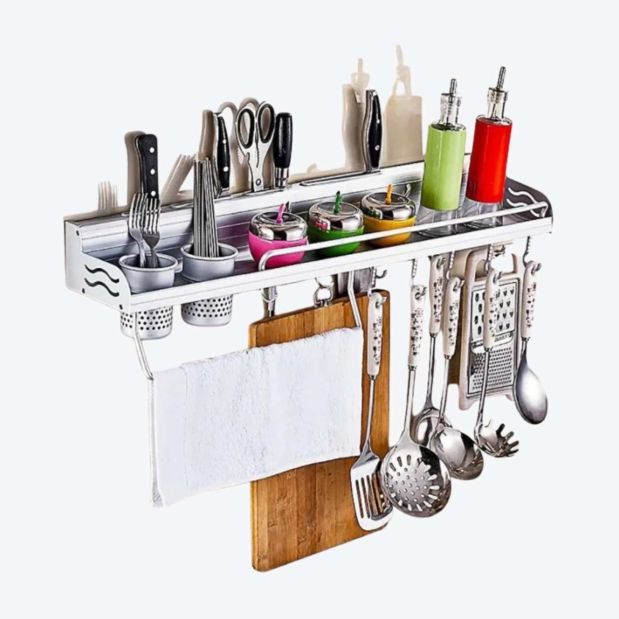 Wall Hanging Aluminium Kitchen Rack