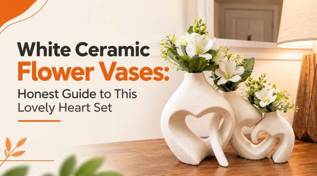 White Ceramic Flower Vases (3) White Ceramic Flower Vases